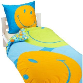 Smiley Bettwäsche   Relax 135 x 200 cm und 80 x 80 cm, Baumwolle blau