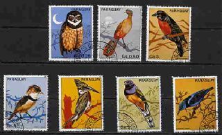 BEAUTIFUL PARAGUAY 1983 BIRDS CPLT. SET OF 7 STAMPS!