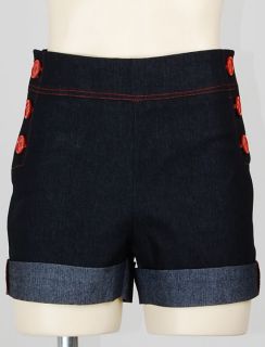 Kurze Hose High Waisted Rockabilly Hotpants Shorts XS