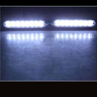 2X 16 LED Nebelscheinwerfer Tagfahrlicht Panel Weiß + Zubehör