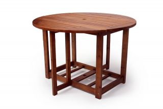 Ware Gartentisch Holztisch Tisch N12 rund klappbar, Teak, Ø  115