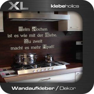 A242  Wandspruch Kochen / Liebe  XL Wandtattoo Küche