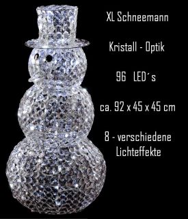 LED Schneemann Leuchtfigur Lichterkette Außenbeleuchtung LED Kristall