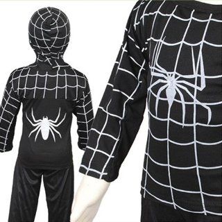 Kinder Kostüm Spiderman schwarz Muskel Karneval Spielzeug