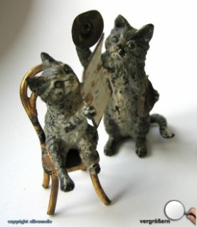 Miniaturfiguren Figuren Eisen Katzen Musik Antik Figur Miniatur