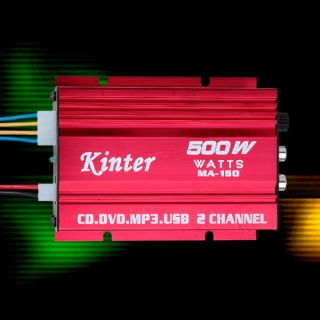 HiFi Stereo Mini Auto Verstärker Amplifier 2 Kanal Rot