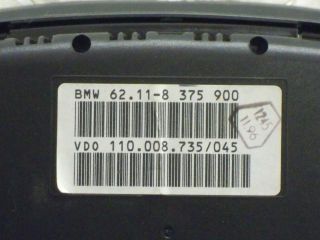 Kombiinstrument / Tachoeinheit BMW 523i Bj. 1998 E39 62118375900