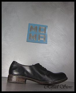 Herren Schuhe MOMA 16201 0 Minerva Schwarz Vintage Leder Fashion