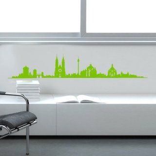 Wandtattoo   Skyline Nürnberg   180 x 31 cm   Lindgrün 