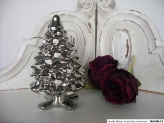 Tannenbaum Weihnachtsbaum Tanne Deko silber / weiß Weihnachten 16cm