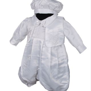 D258 3tlg Weiß Baby Junge Taufanzug Taufekleidung Anzug Strampler