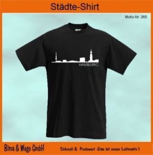 Shirt HAMBURG Stadt Silhouette Skyline Ansicht 265
