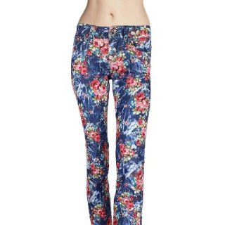 Blue Monkey Damen Jeans Slim Fit mit Flower Blumen Muster   Modell