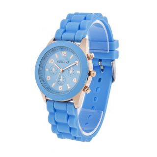 Geneva Silikon Damen Strass Uhr Jelly Wrist Watch Damenuhr Armbanduhr