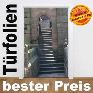 TF282 Treppe/Schloss/Burg/Hof Türposter Türtapete Glasdecor Tür