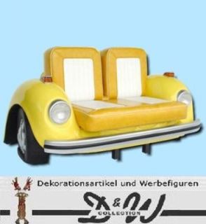 Autosofa VW Käfer Design   gelb weiß TOP Deko 