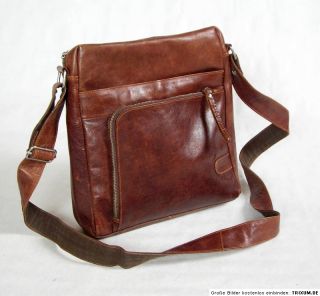 Vintage Leder Loubs Tasche Beutel Braun Shopper Bag Orange