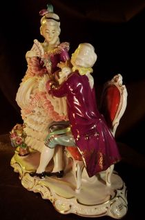 Porzellan Figur Figurengruppe Galanterie Alboth & Kaiser porcelain