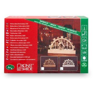 Konstsmide 2842 210 LED Holz Silhouette Krippe (5 warm weiße Dioden