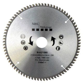 NBS Werkzeuge HM Hartmetall Kreissägeblatt 210 x 30 x 80 Zähne, für