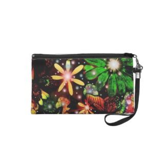  - 163595338_colorful-flowers-and-butterflies-wristlet-clutch