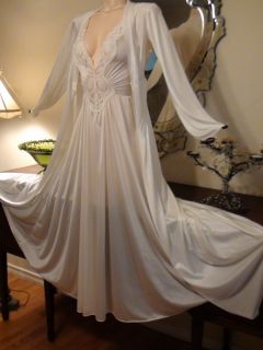 Vtg Gown OLGA Nightgown COUTURE Set RARE Bridal Lingerie Retro MISS