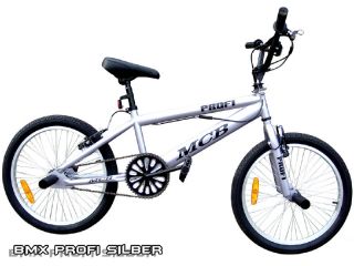 BMX Rad Profi Kinder Fahrrad Silber 360 Rotor 4 Pegs