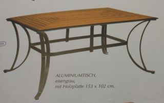 Aluminium Tisch mit Holzplatte von MBM