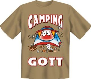 Fun T Shirts  Camping Gott   Größen S   XXL Sport
