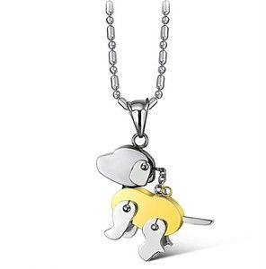 JS60 Gold & Silver 316L Stainless Steel Charm Cutie Puppy Pendant