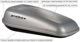 HAPRO Dachbox Gepäckbox Dachkoffer Probox 320 Silber