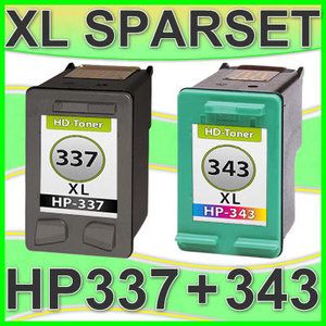 HP 337 XL + HP 343 BLACK DRUCKER PATRONE PhotoSmart C4180 D5160