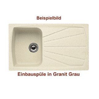 Granit Einbau Spüle ab 45 cm Unterschrank in granit GRAU Becken mit