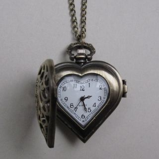 Uhr Taschenuhr Kette Uhrenkette Herz Retro Vintage heart watch