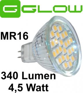 Glow MR16   GU5.3 LED / 340 Lumen / 4,5 Watt / warmweiß / 12V SMD