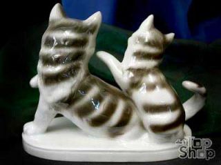 KATZEN TIGERKATZEN  Wagner & Apel Porzellan Figur Skulptur Katze Cats