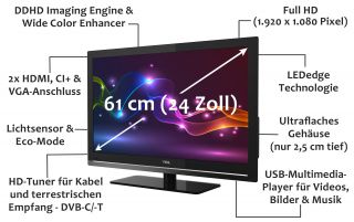 TCL L24D3300FC 61 cm (24 Zoll) LED Backlight Fernseher, EEK A (Full HD