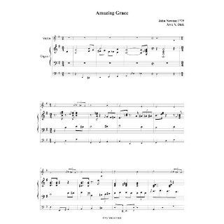 amazing grace instrumental duett geige/violin+orgel/organ noten