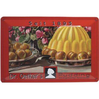 Blechschild geprägt Dr. Oetker`s Pudding 20 x 30cm Reklame Retro