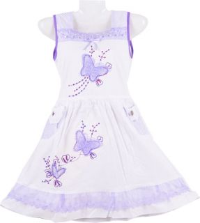 Mädchen Kleid Gr.122 116 Lila Schmetterling Baumwolle Trägerkleid