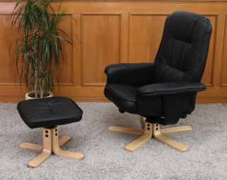Relaxsessel Fernsehsessel Sessel mit Hocker M56 schwarz creme rot
