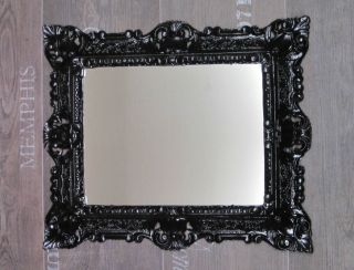Wandspiegel BAROCK Antik 345 Rechteckig Spiegel in Schwarz 45 x38 Neu
