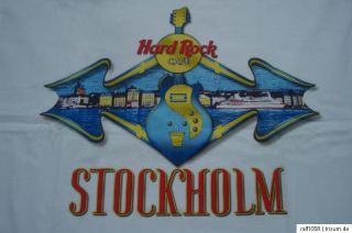 HRC Hard Rock Cafe Stockholm white T Shirt City Design M ca50 52