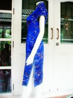 Asia Qipao China/Japan/Thai Geisha Kleid/Kostüm Orient/Gothic Blau Gr
