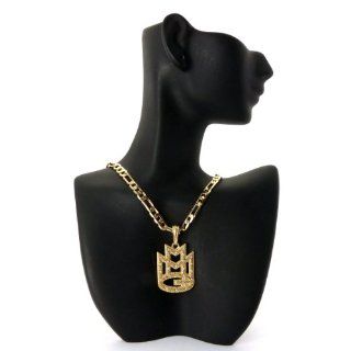 Rick Ross Maybach Music Group Gold W/5mm 24 Figaro Kette, Anh?nger