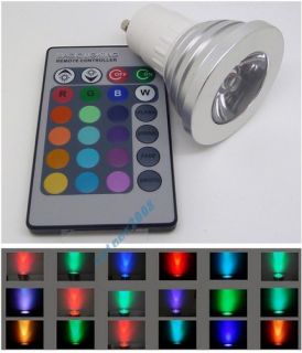 NEU RGB LED Spot Lampe GU10 3W 16 Farbe Fernbedienung