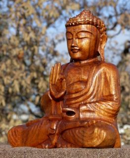 Sehr schöner BUDDHA Meditation Mönch HOLZ BUDDA Feng Shui 357