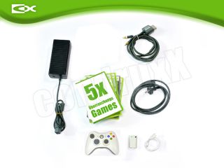 Microsoft Xbox 360 Konsole Bundle WEISS+Frontblende +5 Spiele +Zub