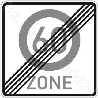 ORIGINAL Verkehrszeichen ENDE 60 ZONE Verkehrschild für den 70