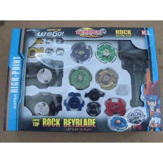 Rock Beyblade 4er Set mit 4 extra Metall Spitzen Spielzeug